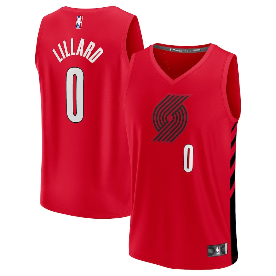 Men's Portland Trail Blazers Damian Lillard Fanatics Red Fast Break Replica Player Jersey - Statement Edition - ujerseystore