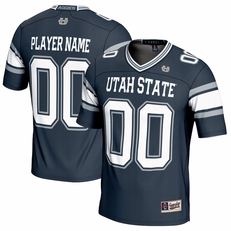 Utah State Aggies GameDay Greats Youth NIL Pick-A-Player Football Jersey - Navy - ujerseystore