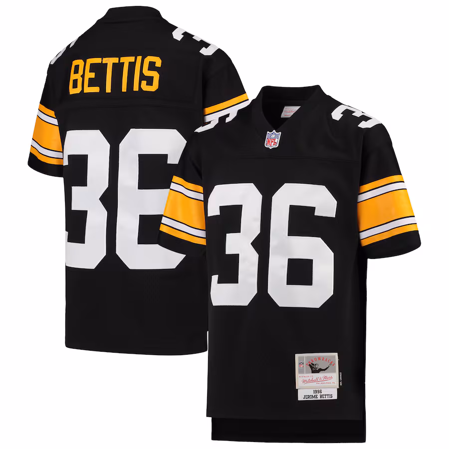 Youth Pittsburgh Steelers Jerome Bettis Mitchell & Ness Black 1996 Legacy Retired Player Jersey - ujerseystore