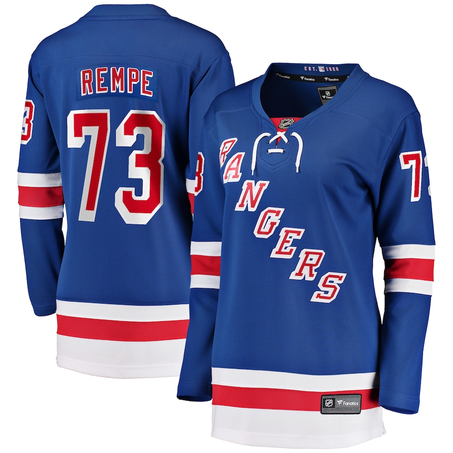 Women's New York Rangers Matt Rempe Fanatics Blue Home Breakaway Jersey - ujerseystore