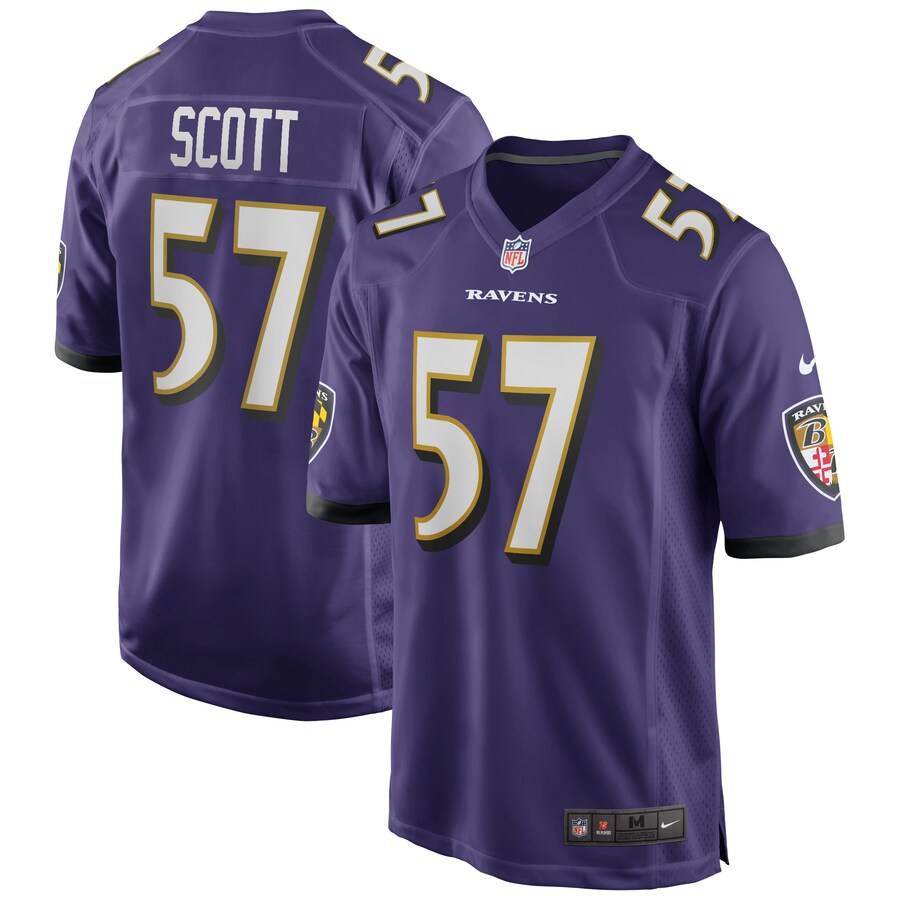 Men's Baltimore Ravens Bart Scott Nike Purple Game Retired Player Jersey - ujerseystore