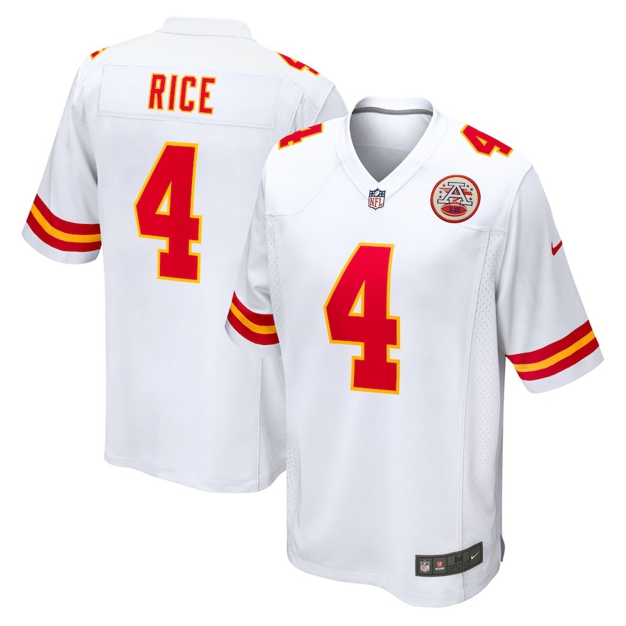 Men's Kansas City Chiefs Rashee Rice Nike  White  Game Jersey - ujerseystore