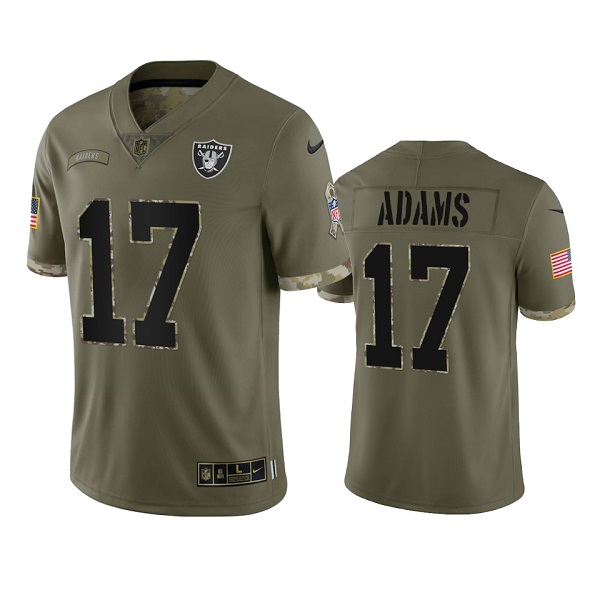 Men's Las Vegas Raiders #17 Davante Adams 2022 Olive Salute To Service Limited Stitched Jersey - ujerseystore