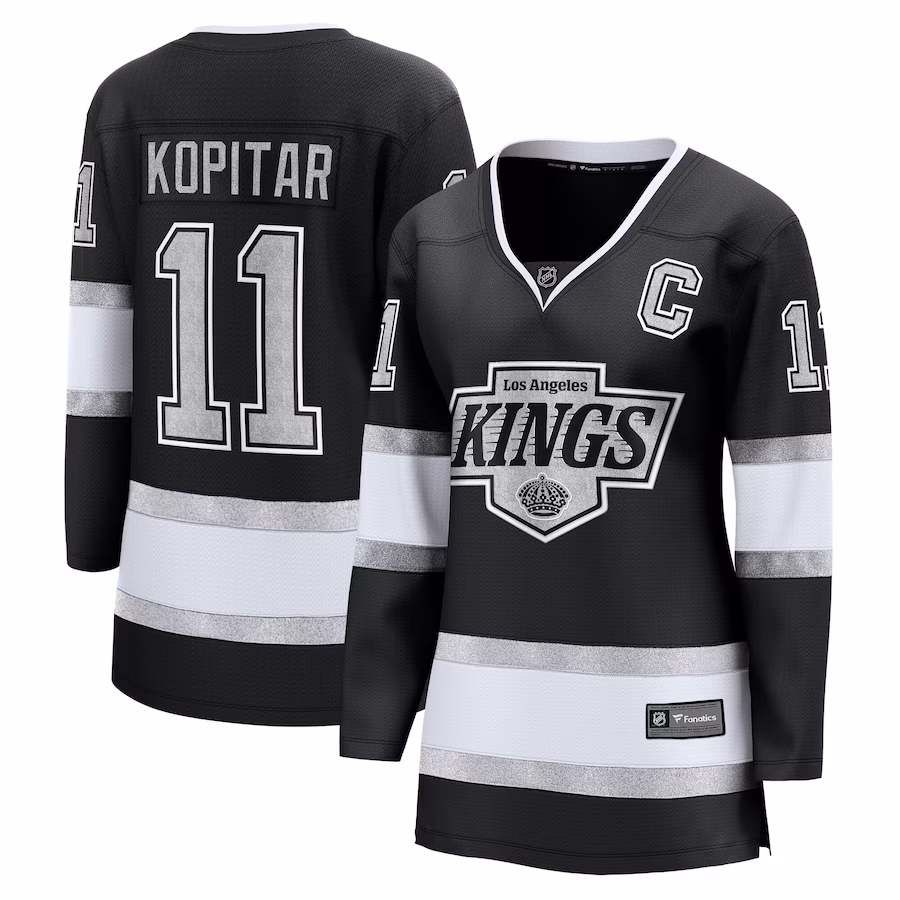 Women's Los Angeles Kings Anze Kopitar Fanatics Black Home Premier Breakaway Player Jersey - ujerseystore