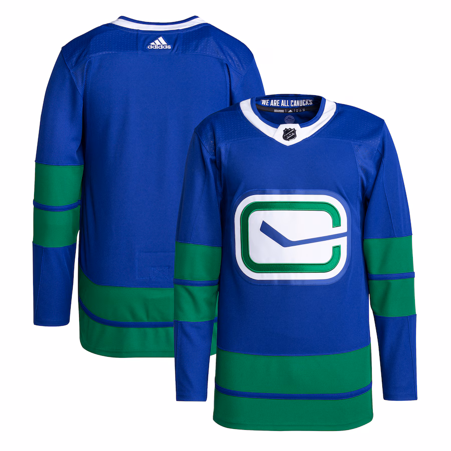 Men's Vancouver Canucks adidas Blue Alternate Primegreen Authentic Blank Jersey - ujerseystore
