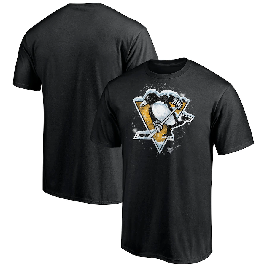 Men's Pittsburgh Penguins Black Snow Logo T-Shirt - ujerseystore