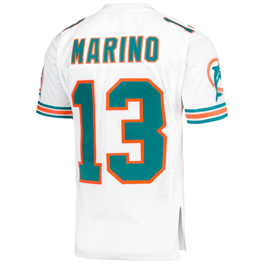 Men's Miami Dolphins 1995 Dan Marino Mitchell & Ness White Authentic Throwback Retired Player Jersey - ujerseystore