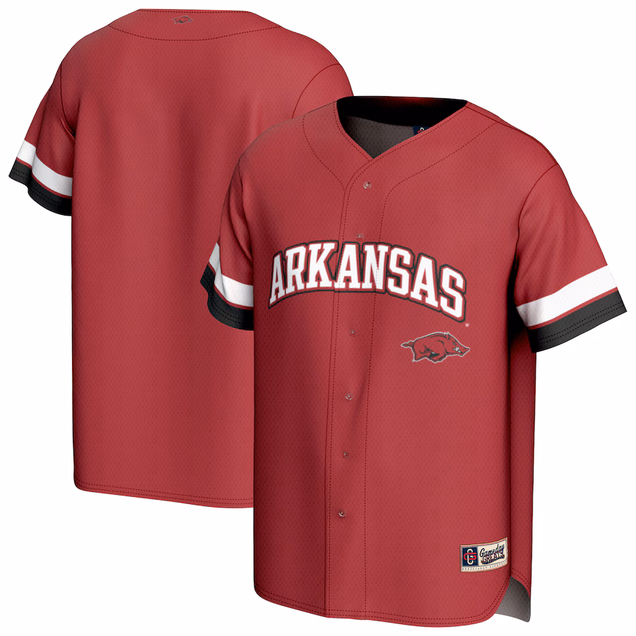 Unisex GameDay Greats Crimson Arkansas Razorbacks Spirit Baseball Jersey - ujerseystore