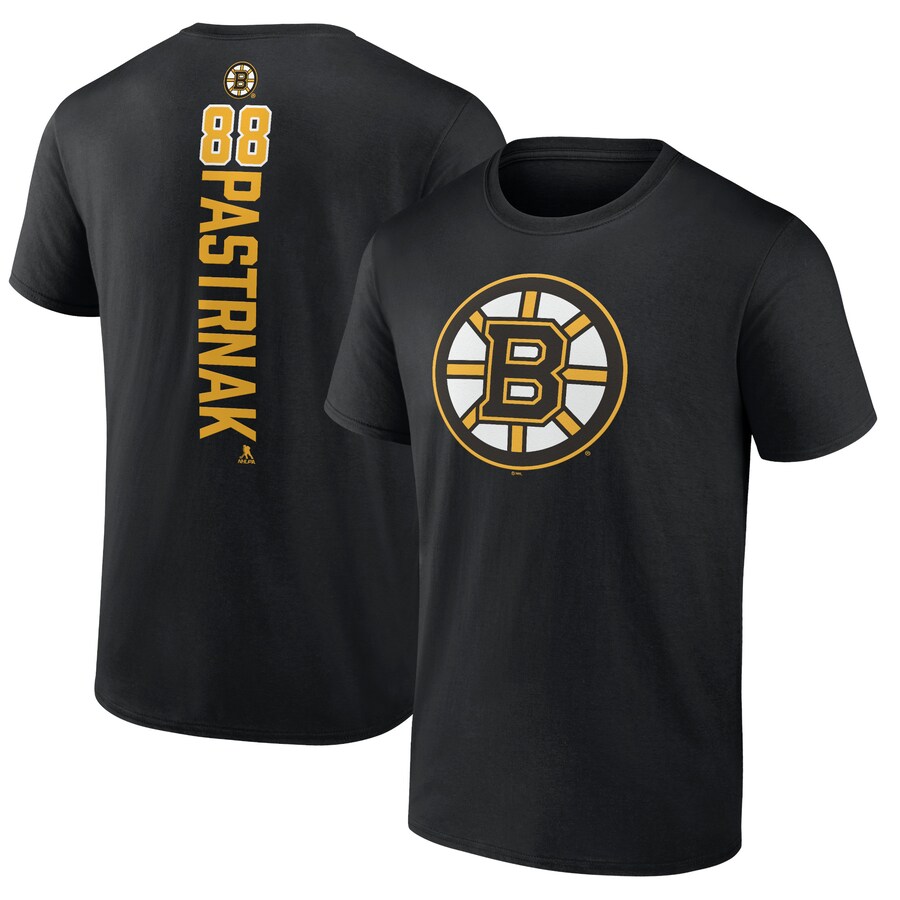 Men's Boston Bruins David Pastrnak Black Playmaker T-Shirt - ujerseystore