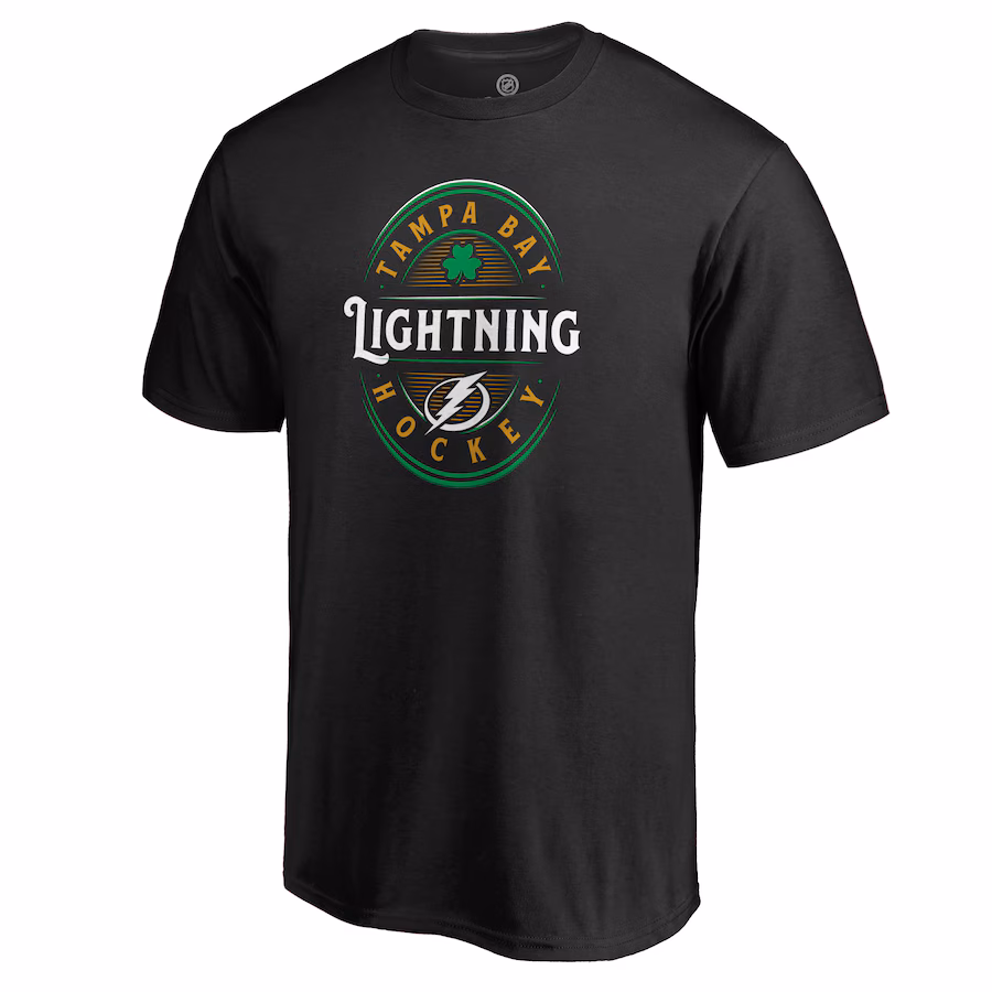 Men's Tampa Bay Lightning Black St. Patrick's Day Forever Lucky T-Shirt - ujerseystore