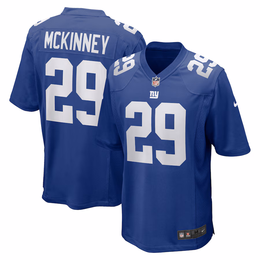 Men's New York Giants Xavier McKinney Nike Blue Game Jersey - ujerseystore