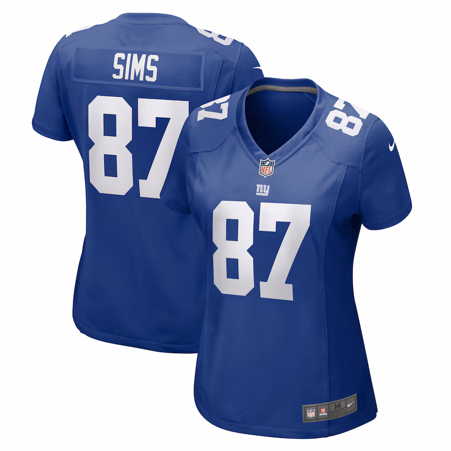 Women's New York Giants Cam Sims Nike  Royal  Game Jersey - ujerseystore