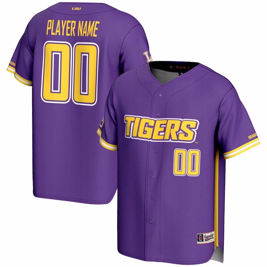 LSU Tigers GameDay Greats NIL Pick-A-Player Lightweight Baseball Jersey - Purple - ujerseystore