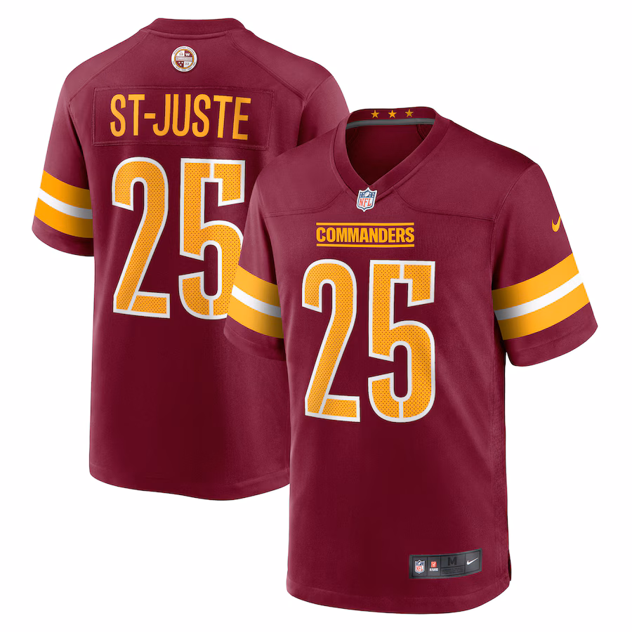 Men's Washington Commanders Benjamin St-Juste Nike Burgundy Player Game Jersey - ujerseystore