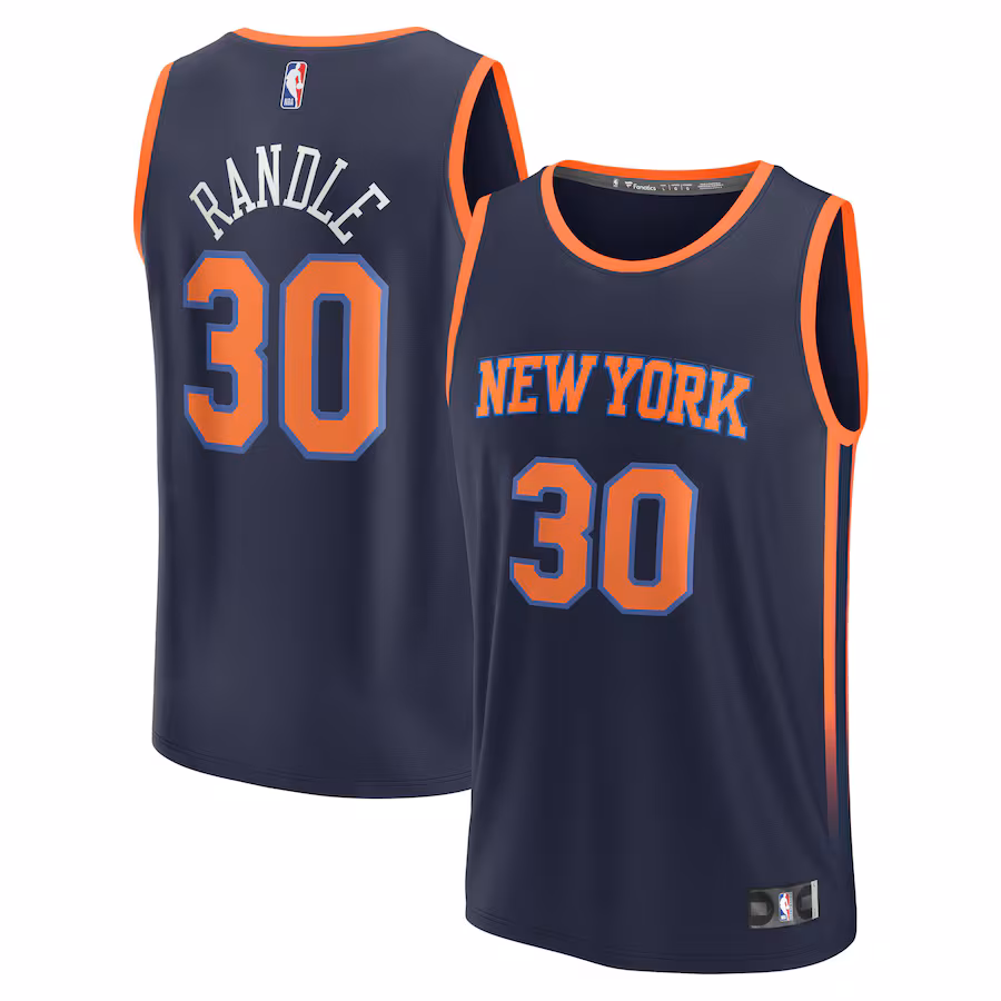 Men's New York Knicks Julius Randle Fanatics Navy Fast Break Replica Player Jersey - Statement Edition - ujerseystore