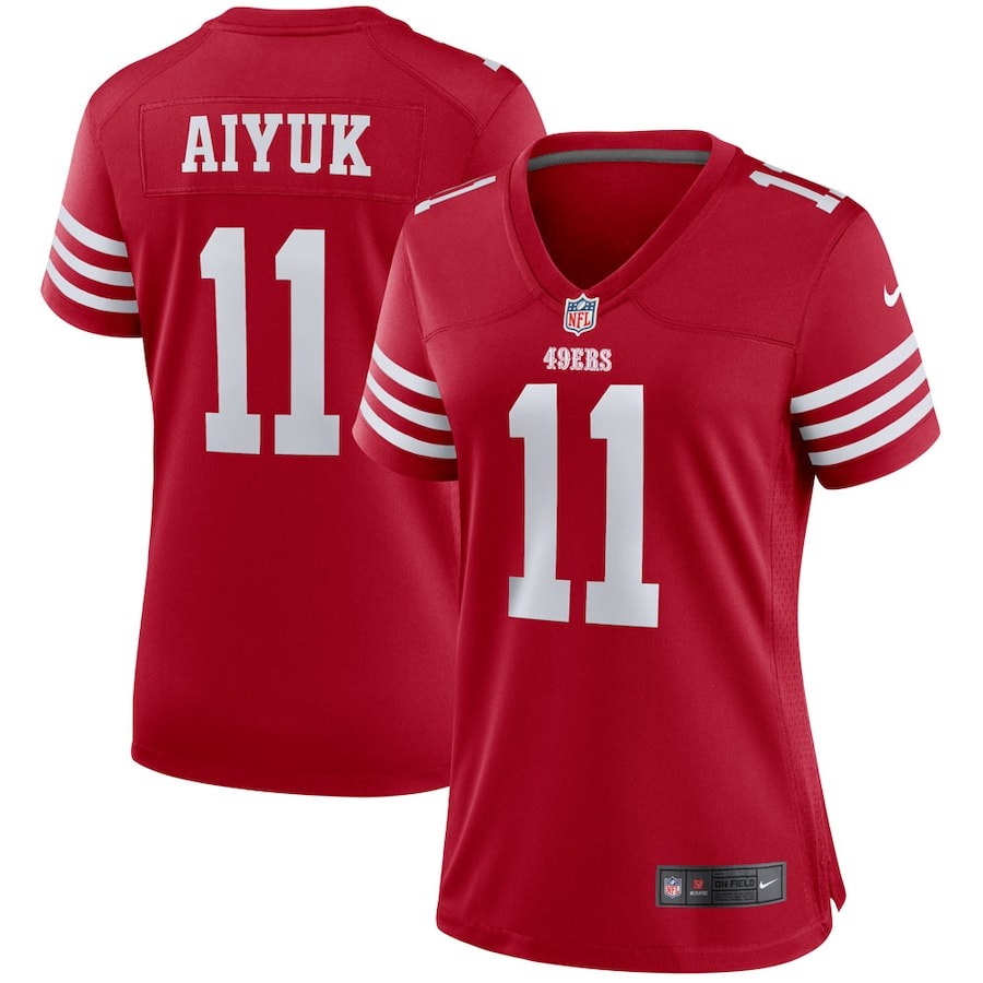 Women's San Francisco 49ers Brandon Aiyuk Nike Scarlet Player Jersey - ujerseystore