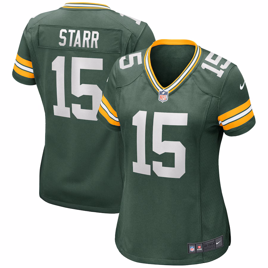Women's Green Bay Packers Bart Starr Nike Green Game Retired Player Jersey - ujerseystore