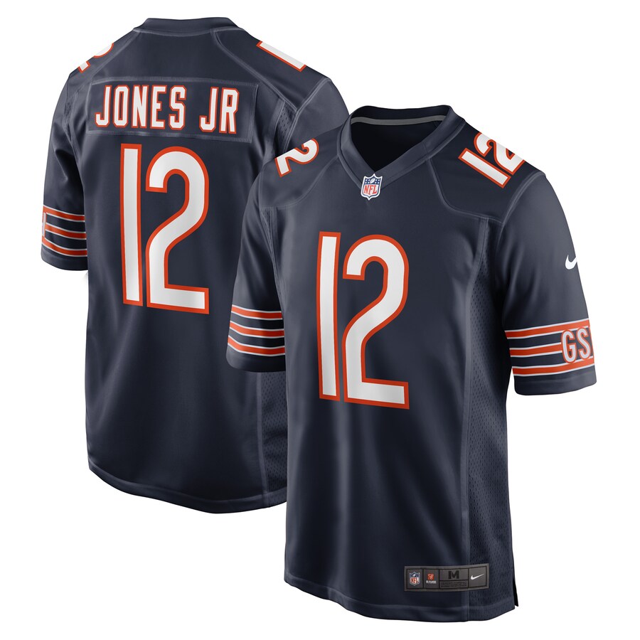 Men's Chicago Bears Velus Jones Jr. Nike Navy Game Player Jersey - ujerseystore