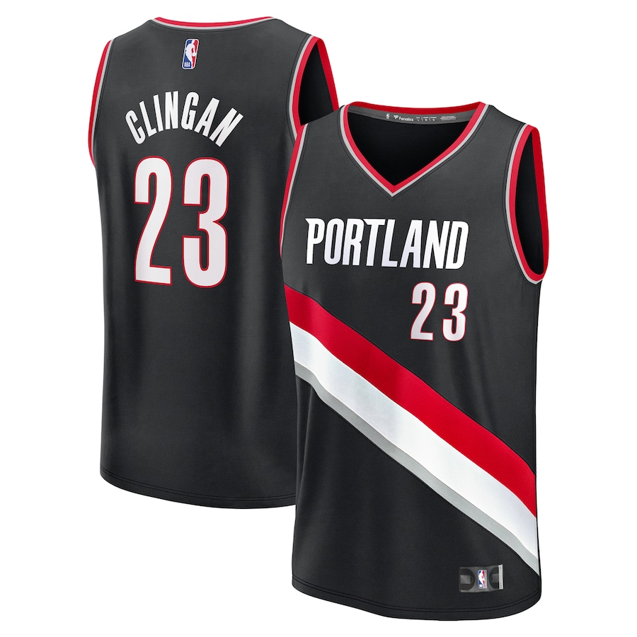 Men's Portland Trail Blazers Donovan Clingan Fanatics Black 2024 NBA Draft Fast Break Player Jersey - Icon Edition - ujerseystore