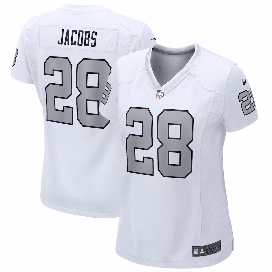 Women's Las Vegas Raiders Josh Jacobs Nike White Alternate Game Player Jersey - ujerseystore
