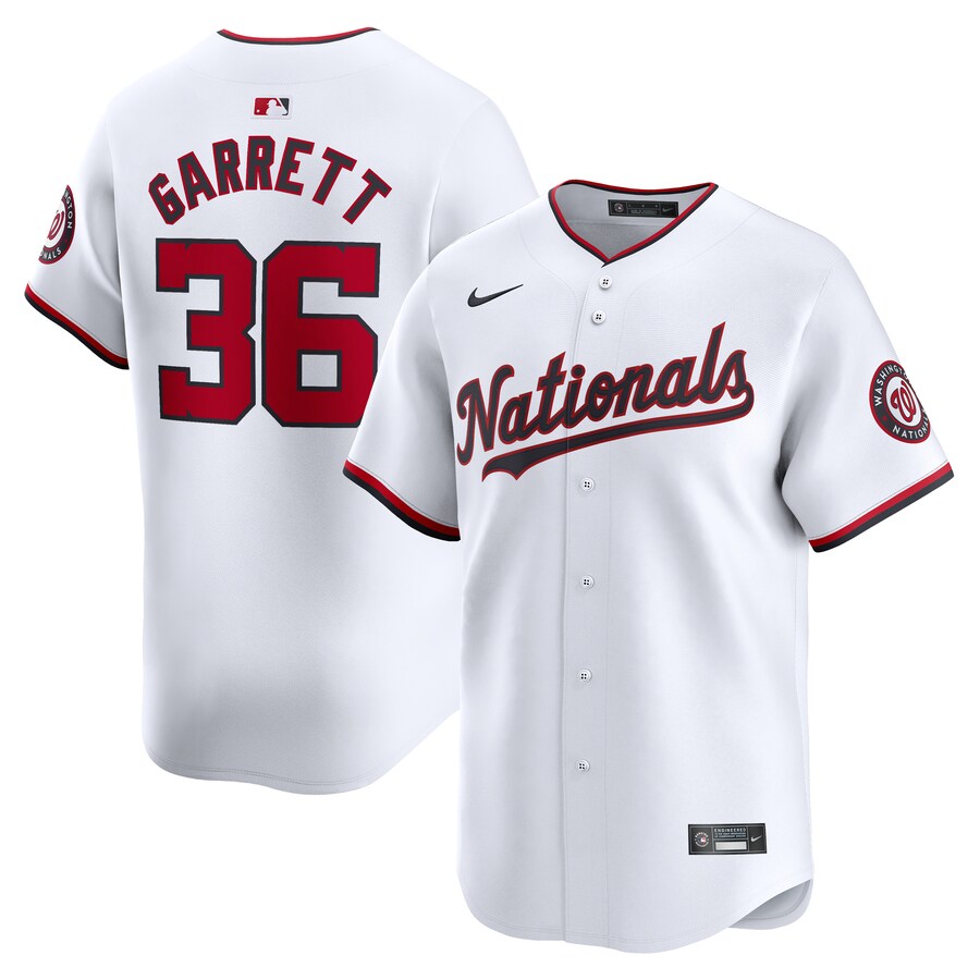 Men's Washington Nationals Stone Garrett Nike White Home Limited Player Jersey - ujerseystore
