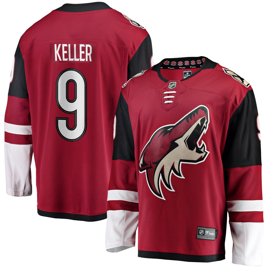 Men's Arizona Coyotes Clayton Keller Fanatics Branded Garnet Home Premier Breakaway Player Jersey - ujerseystore