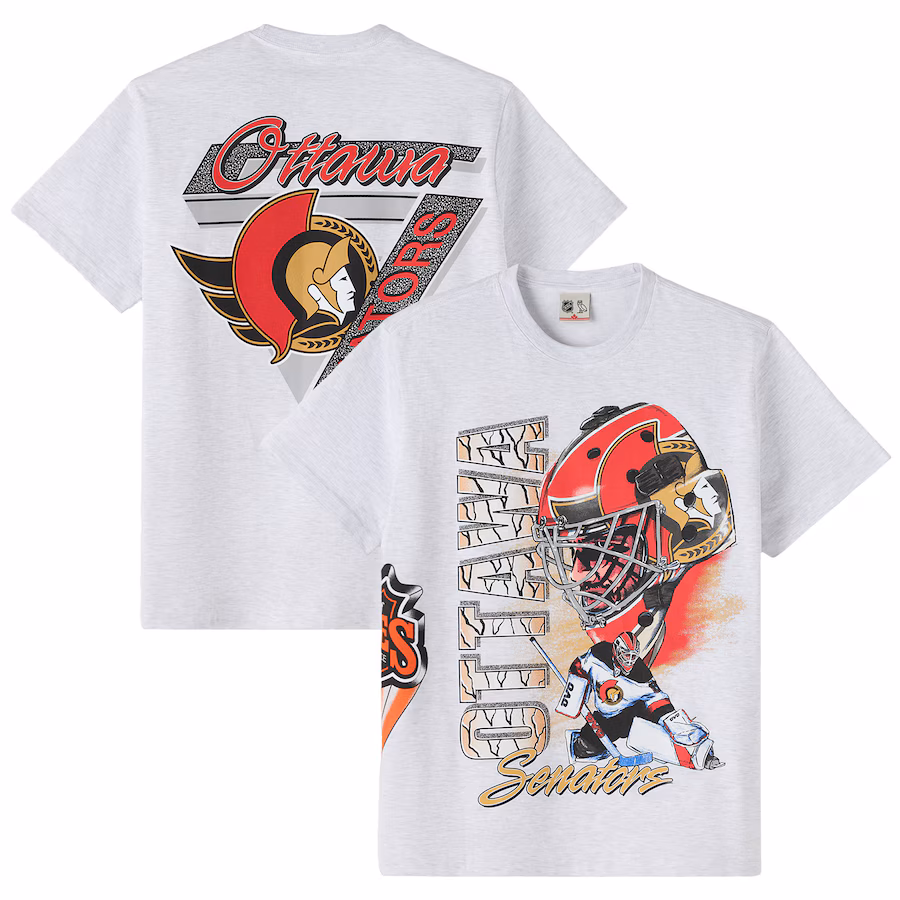 Men's Ottawa Senators OVO x NHL Heather Gray Retro T-Shirt - ujerseystore