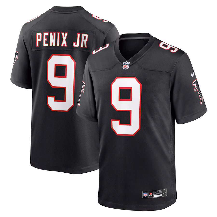 Men's Atlanta Falcons Michael Penix Jr. Nike  Black Throwback Game Jersey - ujerseystore