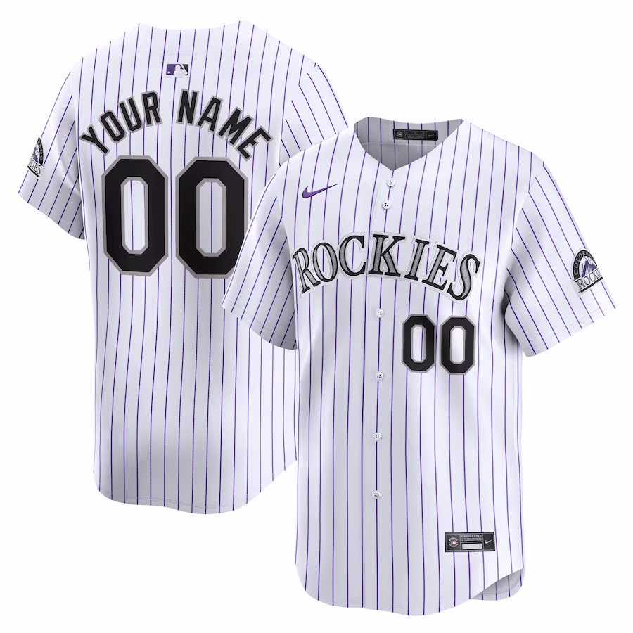 Men's Colorado Rockies Nike White Home Limited Custom Jersey - ujerseystore