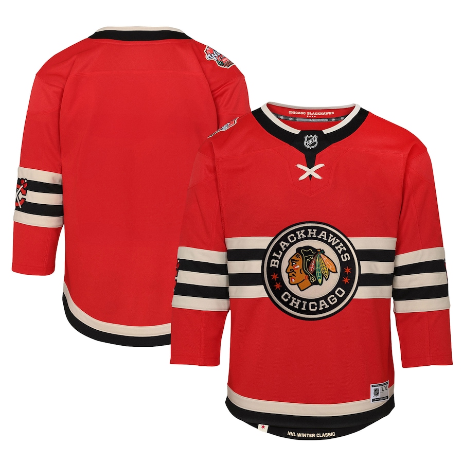 Youth Chicago Blackhawks Red 2025 NHL Winter Classic Premier Jersey - ujerseystore