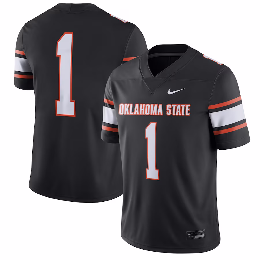 #1 Oklahoma State Cowboys Nike Game Jersey - Black - ujerseystore