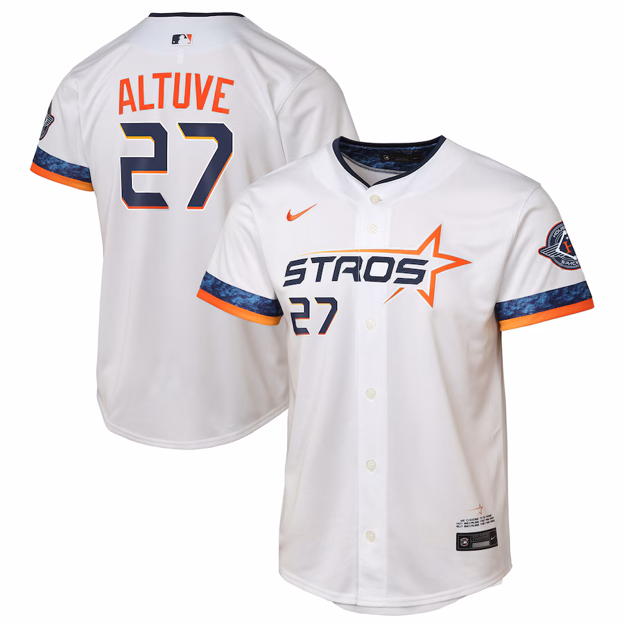 Youth Houston Astros Jose Altuve Nike White 2025 City Connect Limited Player Jersey - ujerseystore