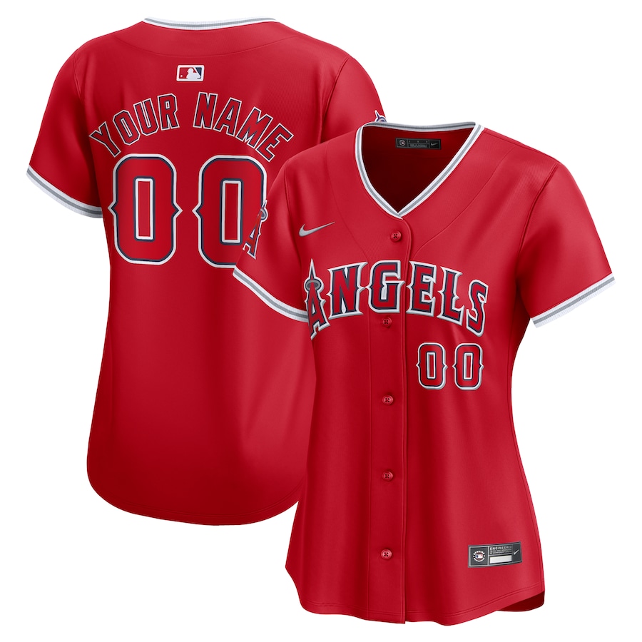 Women's Los Angeles Angels  Nike Red  Alternate Limited Custom Jersey - ujerseystore