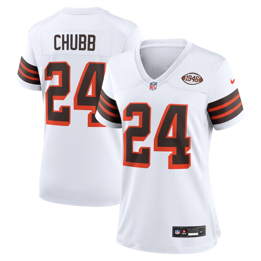 Women's Cleveland Browns Nick Chubb Nike  White Alternate Game Jersey - ujerseystore