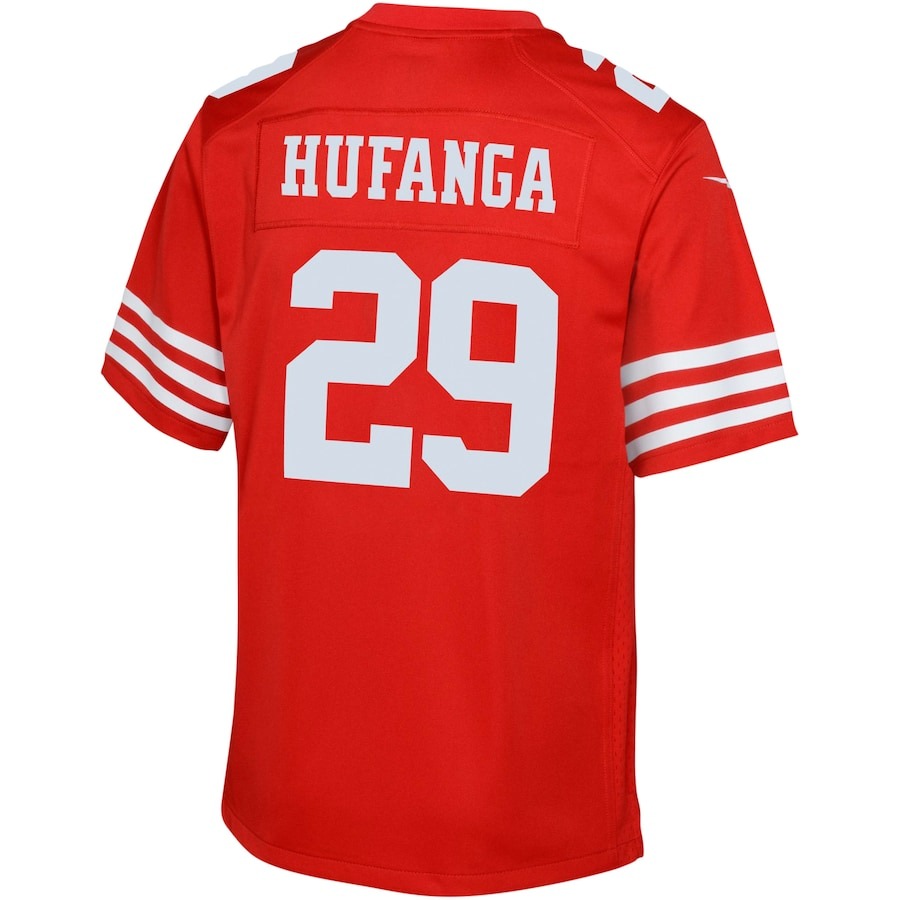 Youth San Francisco 49ers Talanoa Hufanga Nike Scarlet Game Jersey - ujerseystore
