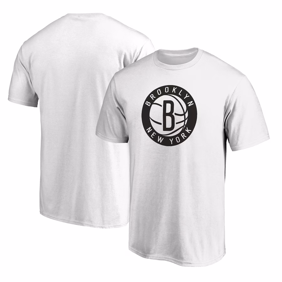 Men's Brooklyn Nets Fanatics White Primary Team Logo T-Shirt - ujerseystore