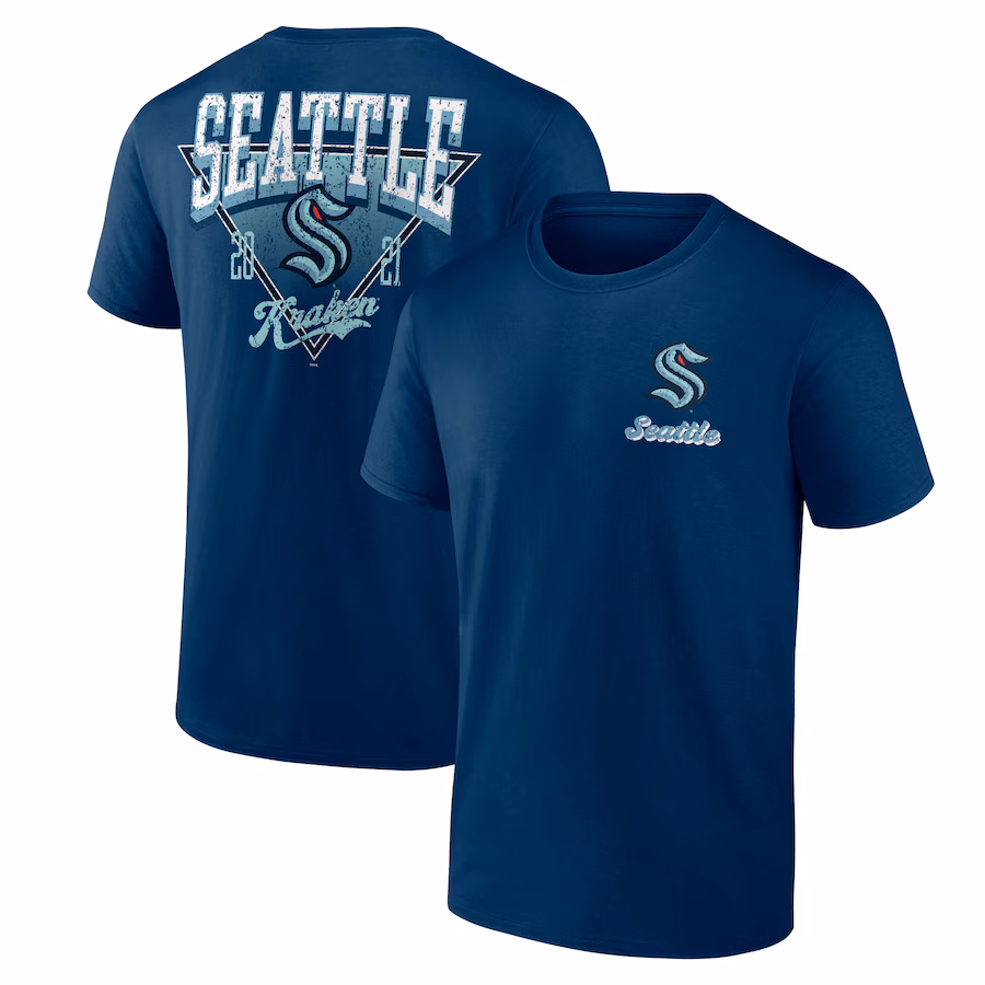 Men's Seattle Kraken Navy Never Over T-Shirt - ujerseystore