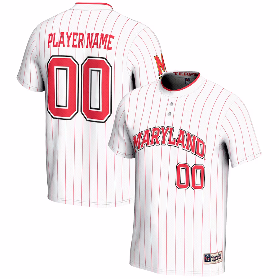 Maryland Terrapins GameDay Greats NIL Pick-A-Player Lightweight Softball Jersey - White - ujerseystore