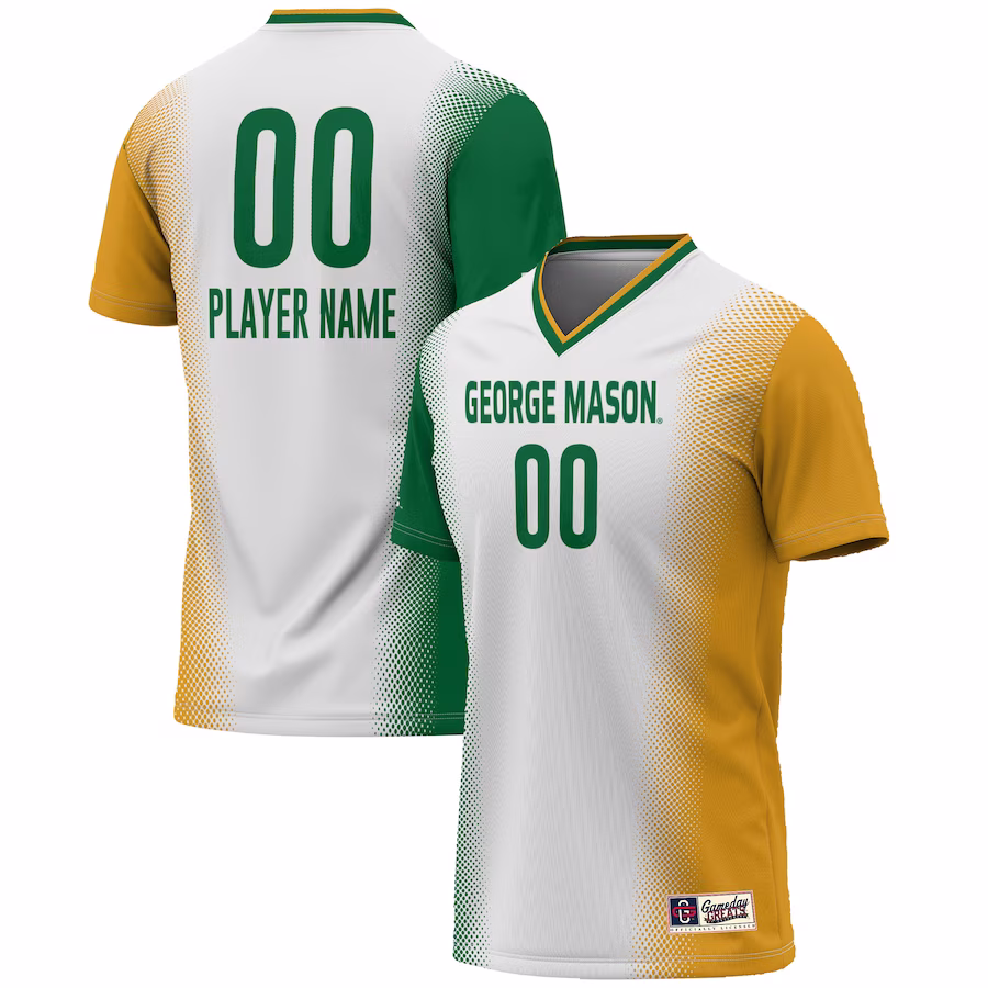 George Mason Patriots GameDay Greats Youth NIL Pick-A-Player Lightweight Women's Soccer Jersey - White - ujerseystore