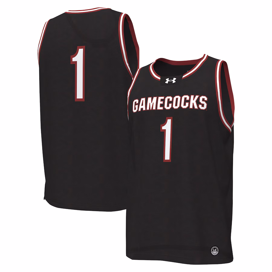 #1 South Carolina Gamecocks Under Armour Replica Basketball Jersey - Black - ujerseystore