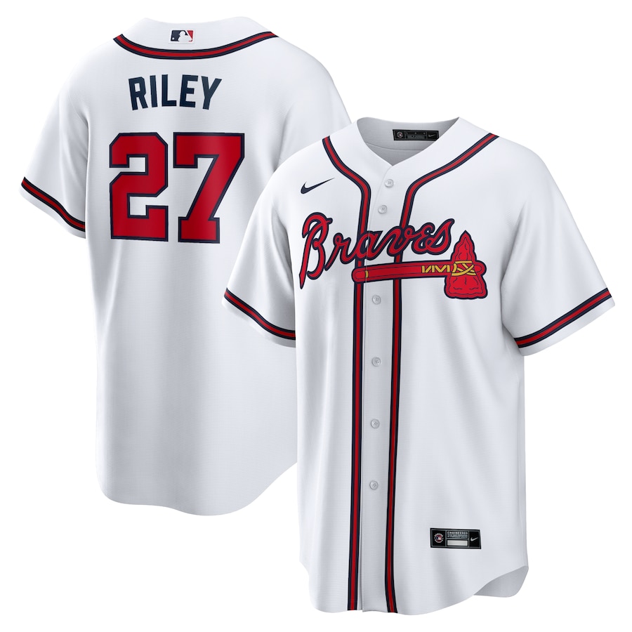 Men's Atlanta Braves Austin Riley Nike White Home Replica Player Jersey - ujerseystore
