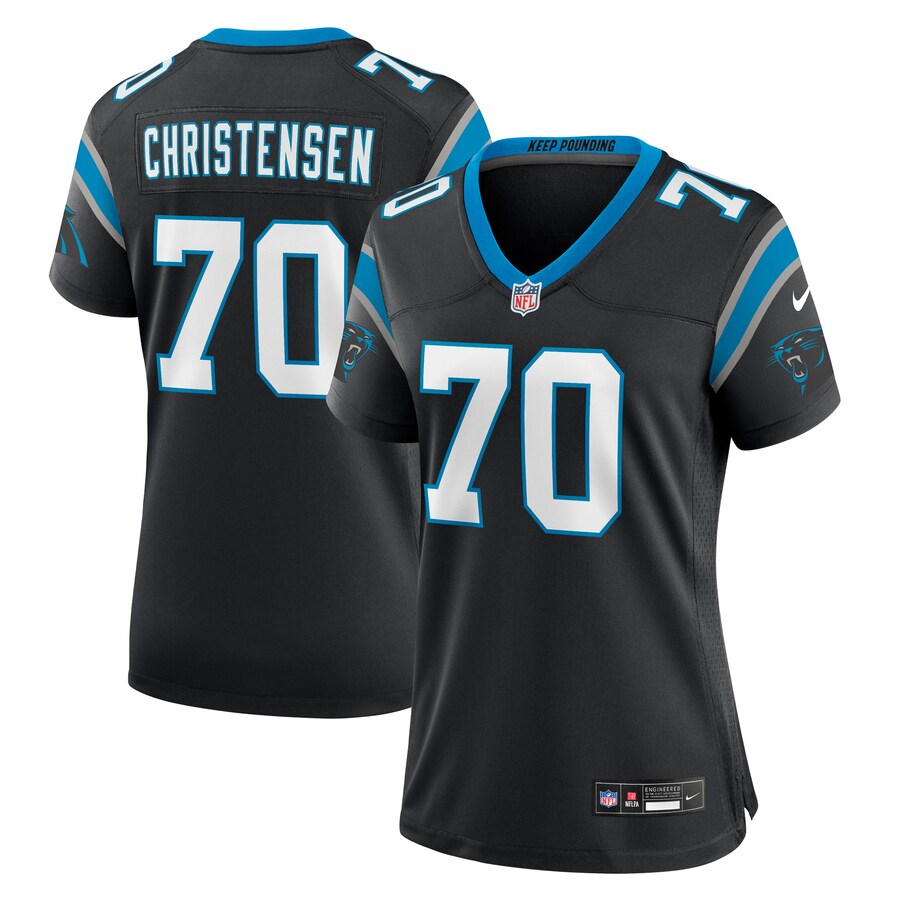 Women's Carolina Panthers Brady Christensen Nike Black Team Game Jersey - ujerseystore