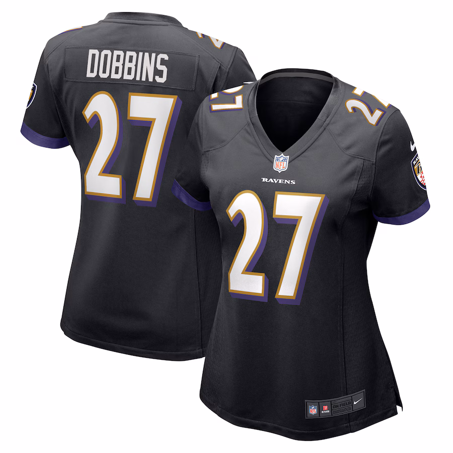 Women's Baltimore Ravens J.K. Dobbins Nike Black Game Jersey - ujerseystore