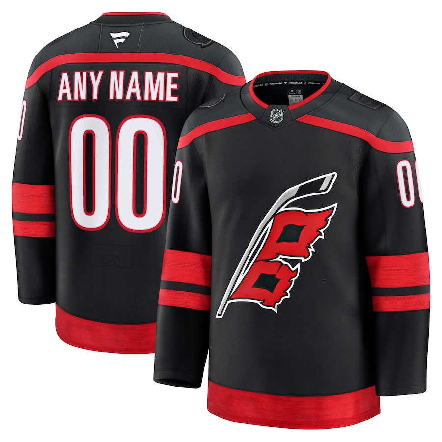 Men's Carolina Hurricanes Fanatics Black Home Premium Custom Jersey - ujerseystore