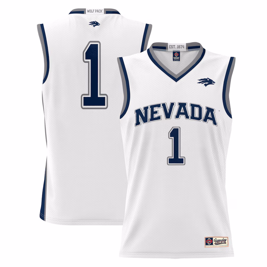 Youth GameDay Greats White #1 Nevada Wolf Pack Lightweight Basketball Jersey - ujerseystore