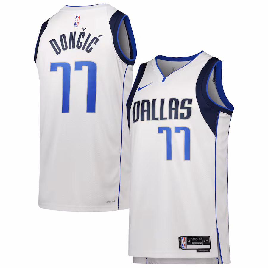 Unisex Dallas Mavericks Luka Dončić Nike White Swingman Jersey - Association Edition - ujerseystore