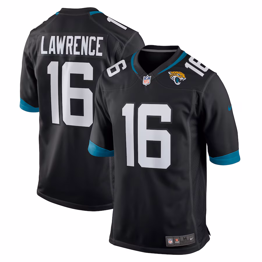 Youth Jacksonville Jaguars Trevor Lawrence Nike Black Game Jersey - ujerseystore