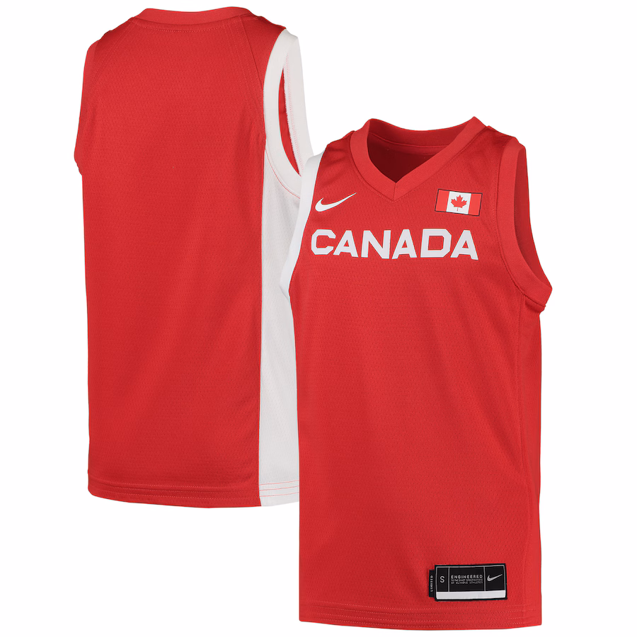 Youth Canada Basketball Nike Red 2020 Summer Olympics Replica Team Jersey - ujerseystore