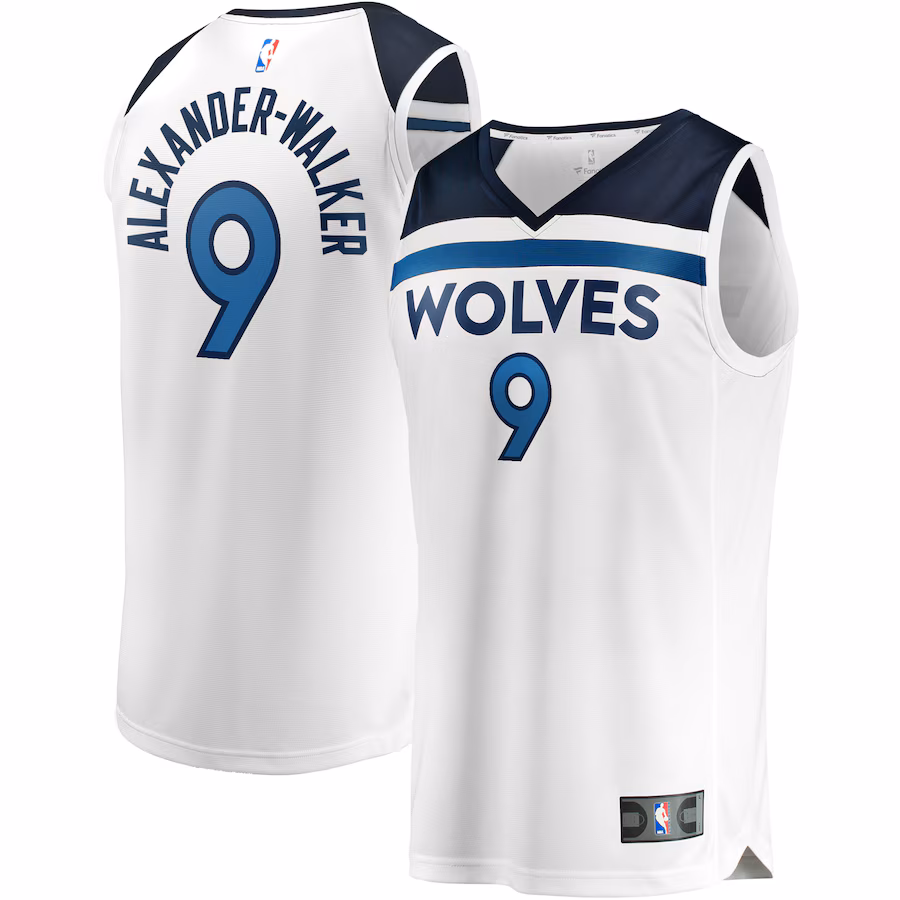 Men's Minnesota Timberwolves Nickeil Alexander-Walker Fanatics White Fast Break Replica Player Jersey - Association Edition - ujerseystore