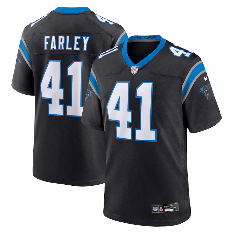 Men's Carolina Panthers Matthias Farley Nike  Black  Game Jersey - ujerseystore